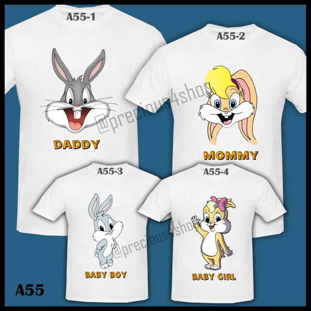 LOONEY TUNES Bugs Bunny & Lola Bunny Cartoon | Kaos Couple | Family T-Shirt