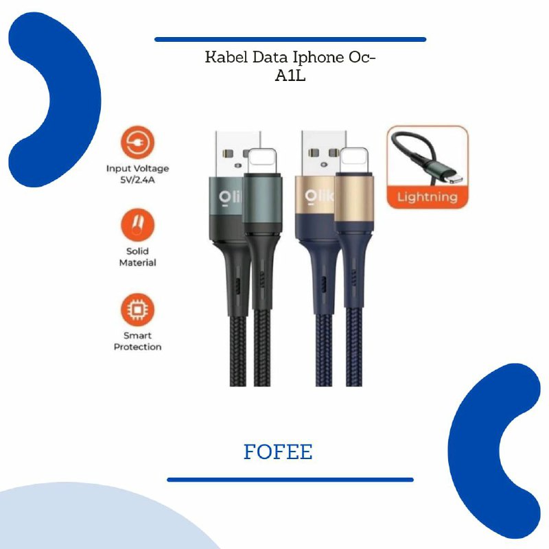 Olike Kabel Data IPhone Data Cable Oc-A1L Denim Nylon Fast Charging