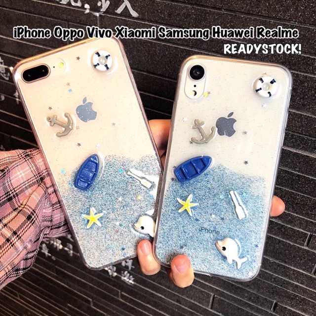 Sea Glitter Case Samsung NOTE 4 5 6 7 FE 8 9 10 LITE 20 PLUS A7 A9 2018 A8 A9 STAR M10 M20 M21 M31 M30 M30S A10 A10S A20 A20S A21S A30 A30S A50 A50S A70 A80
