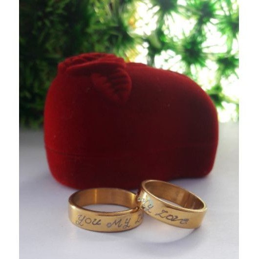 Cincin couple titanium ukir nama