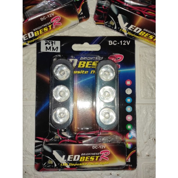 Lampu LED strobo kedip 3 LED