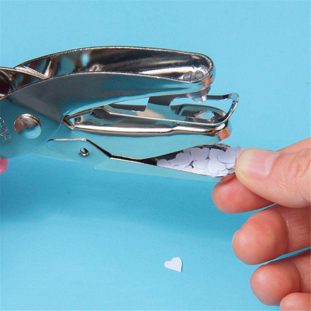 Top Hole Punch Bahan Metal Scrapbook Bentuk Lingkaran Hati Lubang Tunggal