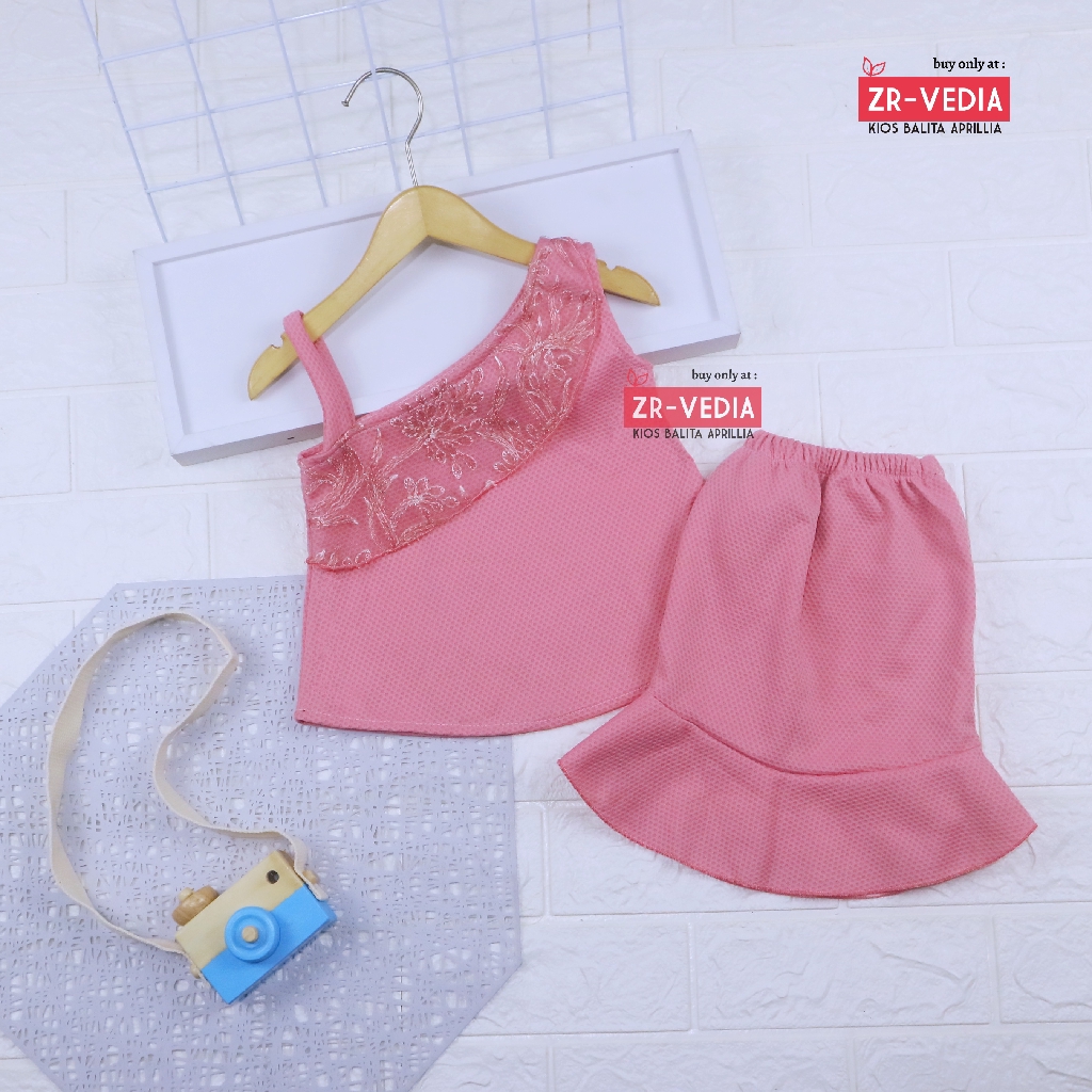 Setelan Tami uk 1-2 Tahun / Baju Pakaian Import Anak Perempuan Set Atasan Blouse Tanktop Rok Cewek