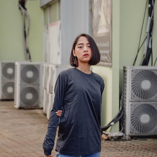 Kaos Polos Distro Lengan Panjang Cotton Combed Old Grey