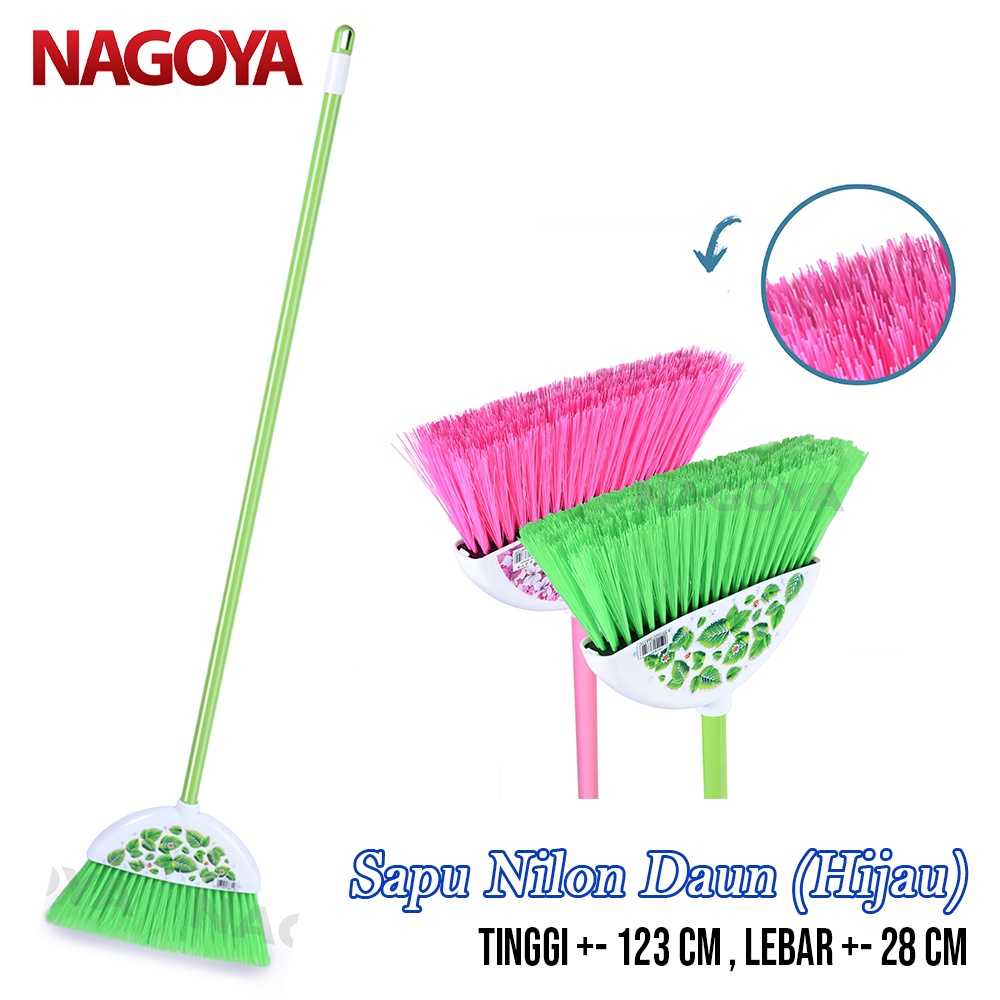 Sapu Nilon daun Sapu Plastik warna Sapu Lantai Broom hijau Nagoya 811