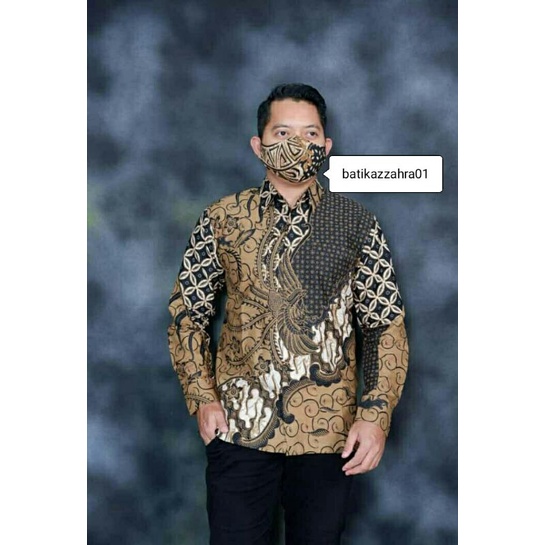 kemeja batik pria modern lengan panjang