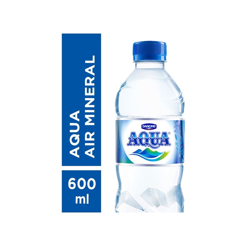 Aqua Air Mineral Kemasan Botol 600ml (1 dus isi 24 botol)