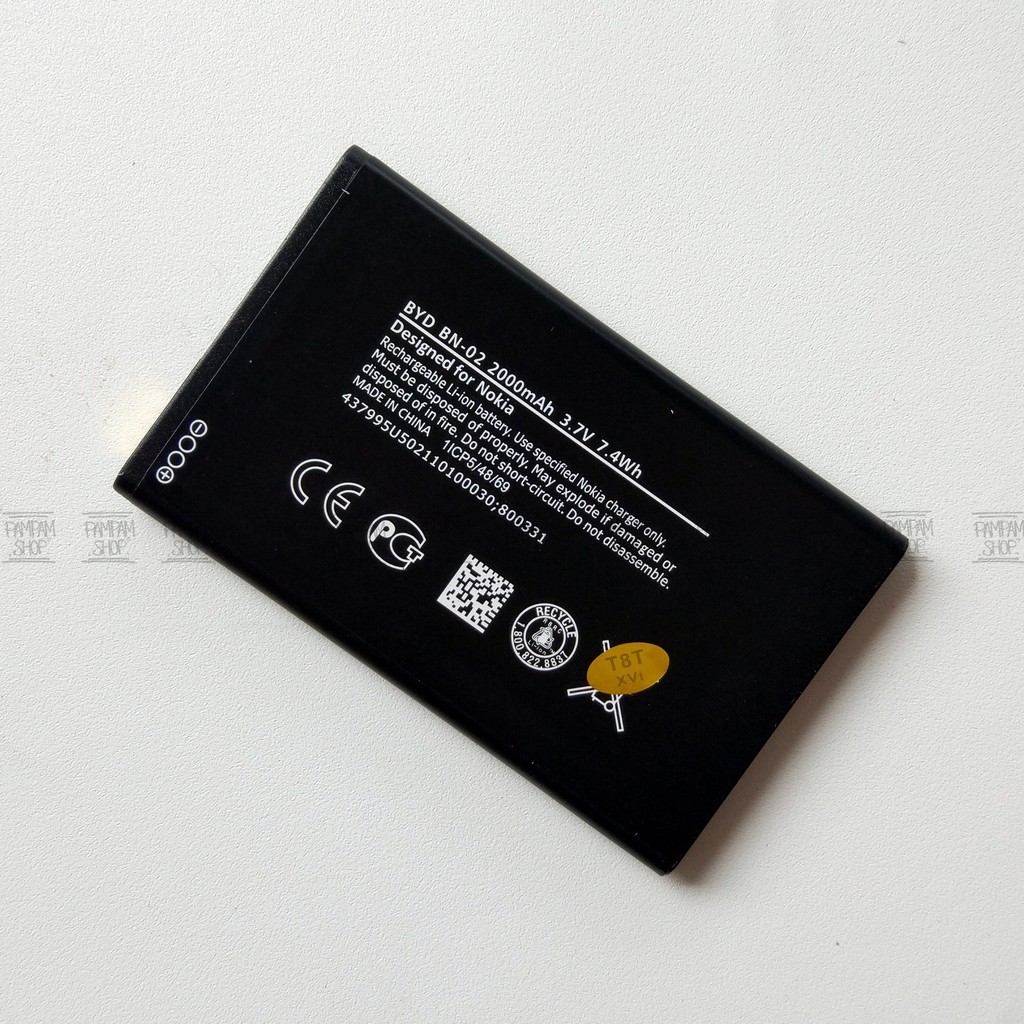 Baterai Nokia BN-02 BN02 BN 02 Lumia XL Battery Batre Batrai HP Lumnia