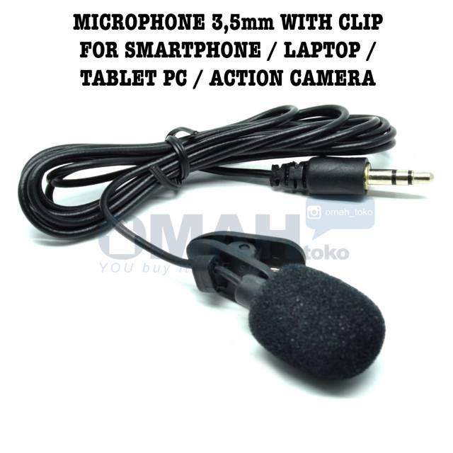 Microphone 3.5 mm with Clip for Smartphone Laptop Tablet PC Action Camera Xiaomi Yi GoPro SJCam