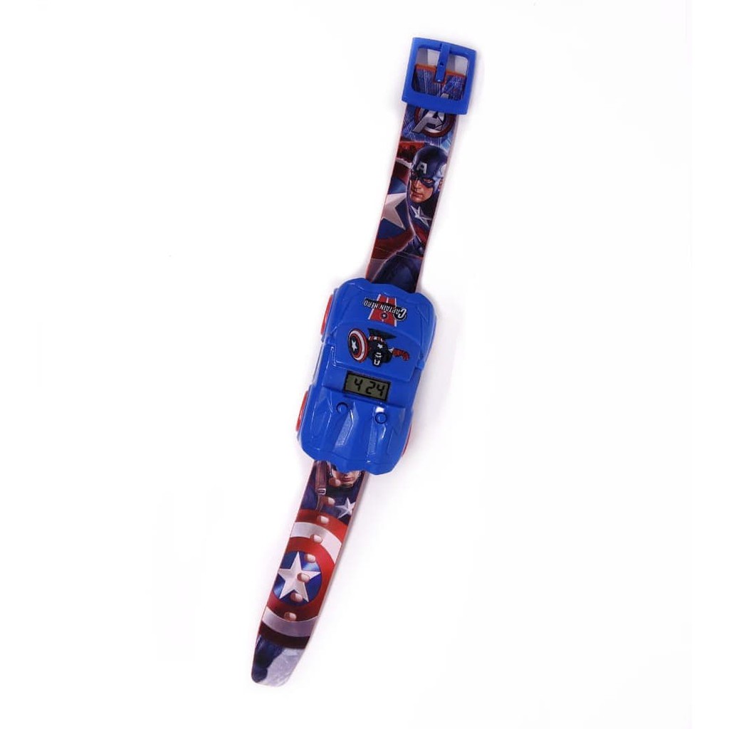 New Trend! JAM TANGAN ANAK LAKI LAKI PROYEKTOR CAPTAIN AMERICA AVENGERS DIGITAL