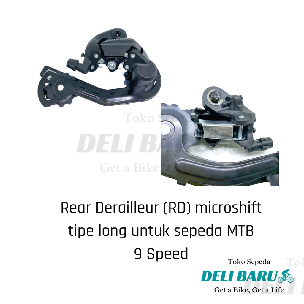 Microshift RD 9 speed Rear Derailleur sepeda MTB