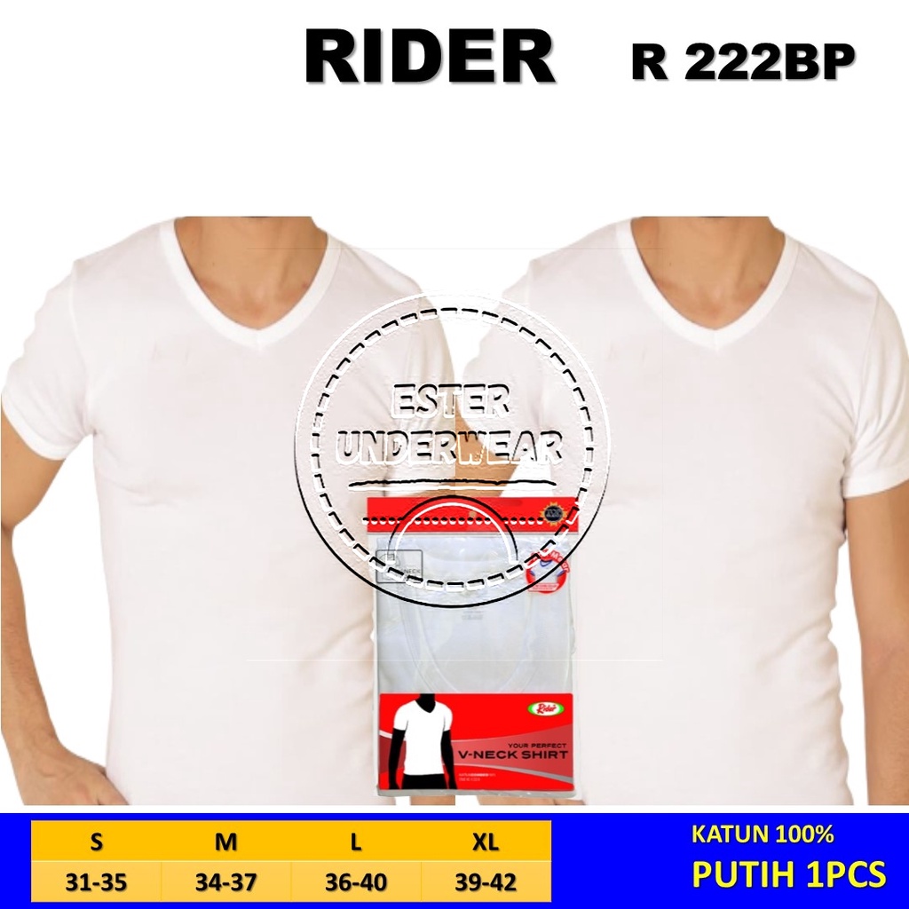 Kaos Dalam RIDER V-NECK R 222 BP PUTIH ISI 1PCS