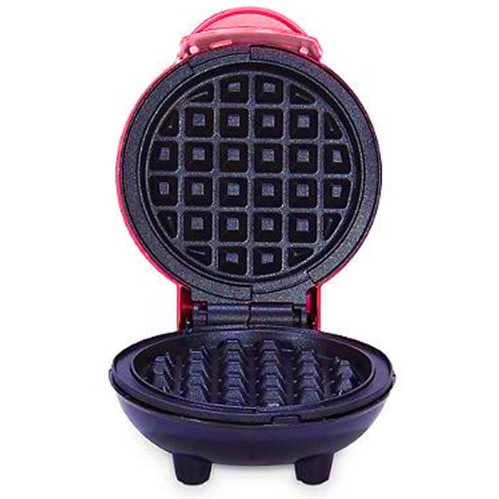 Waffle Mini Maker Model Bulat Electric Toaster Panggang Non-Stick 350W 4Inch