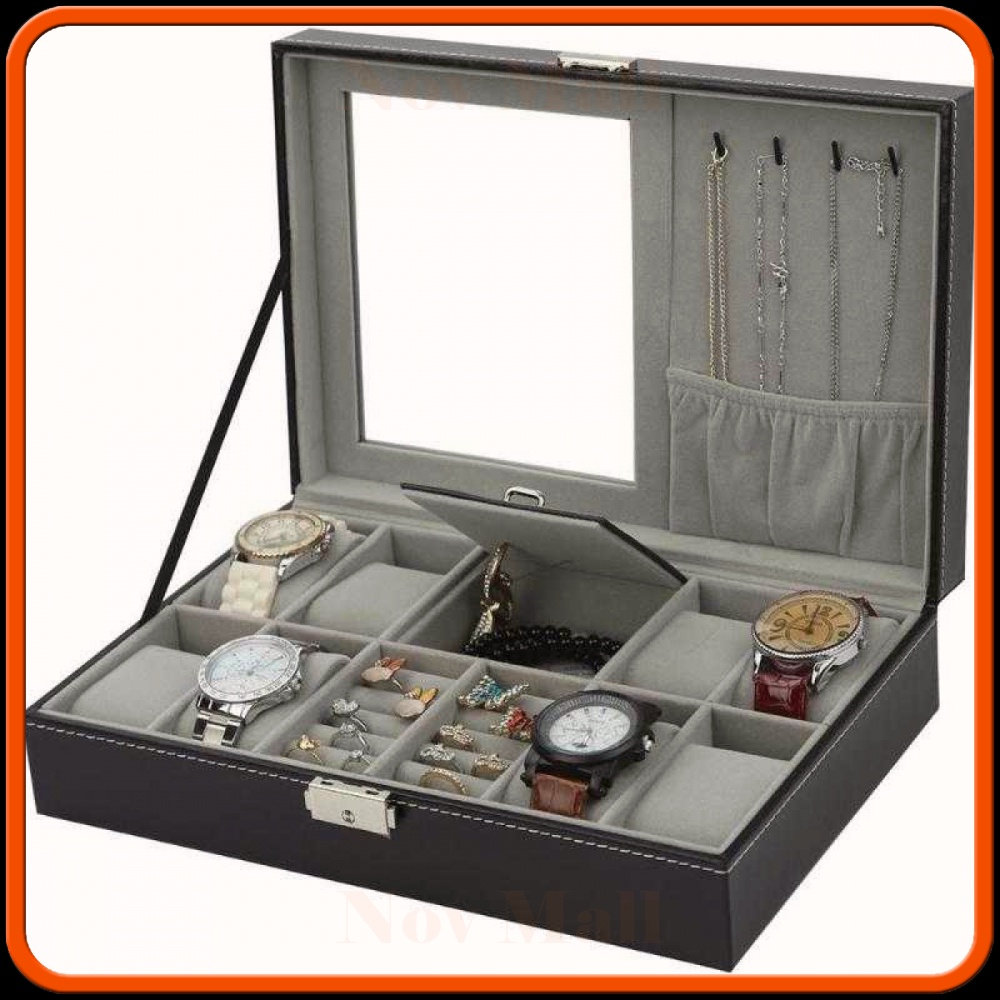 Kotak Jam Tangan Watch Box Kulit 8 + 3 Mixed Grids - JO12