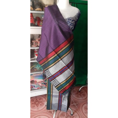 SONGKET SARUNG SELENDANG MANDAR PUCCA KLASIK TENUN TANGAN TARUTUNG TUMTUMAN UNGU EMAS SILVER MERAH