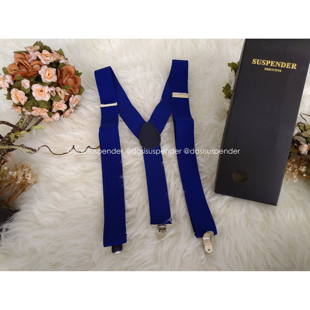 Suspender Pria Dewasa dan Anak Bahan Rubber Premium Warna Lengkap Hitam Merah Krem Biru Coklat