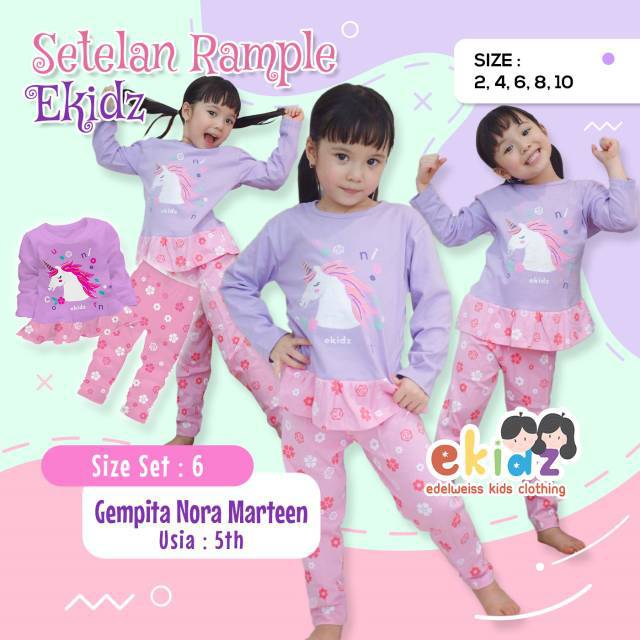 Ekidz Setelan Rample/Piyama Anak Perempuan