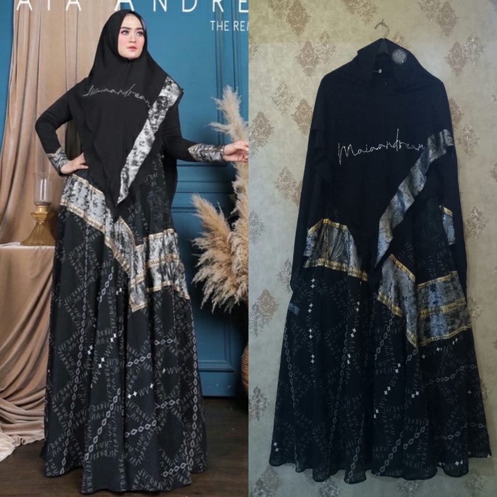 [MAIA ANDREAN] GAMIS SYARI/ DRESS SET BLACK " THE REMAKE SERIES "by Maia Andrean