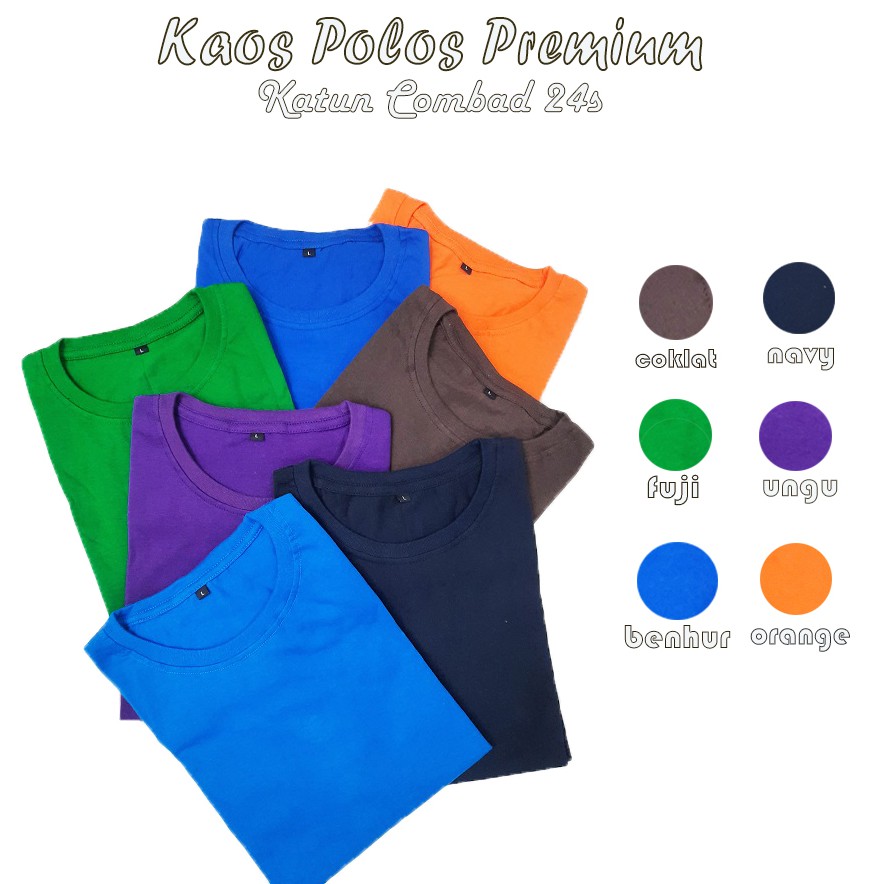 HipNop KAOS POLOS PRIA COTTON COMBED 24S REGULER FIT LENGAN PENDEK KAOS OBLONG REGULER