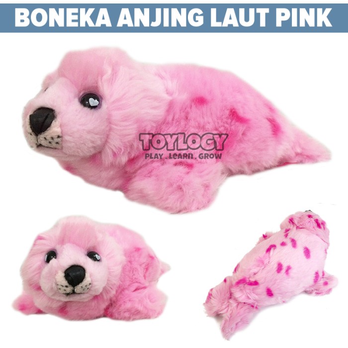 Boneka Hewan Anjing Laut Spotted Seal Plush Stuffed animal Doll Pink