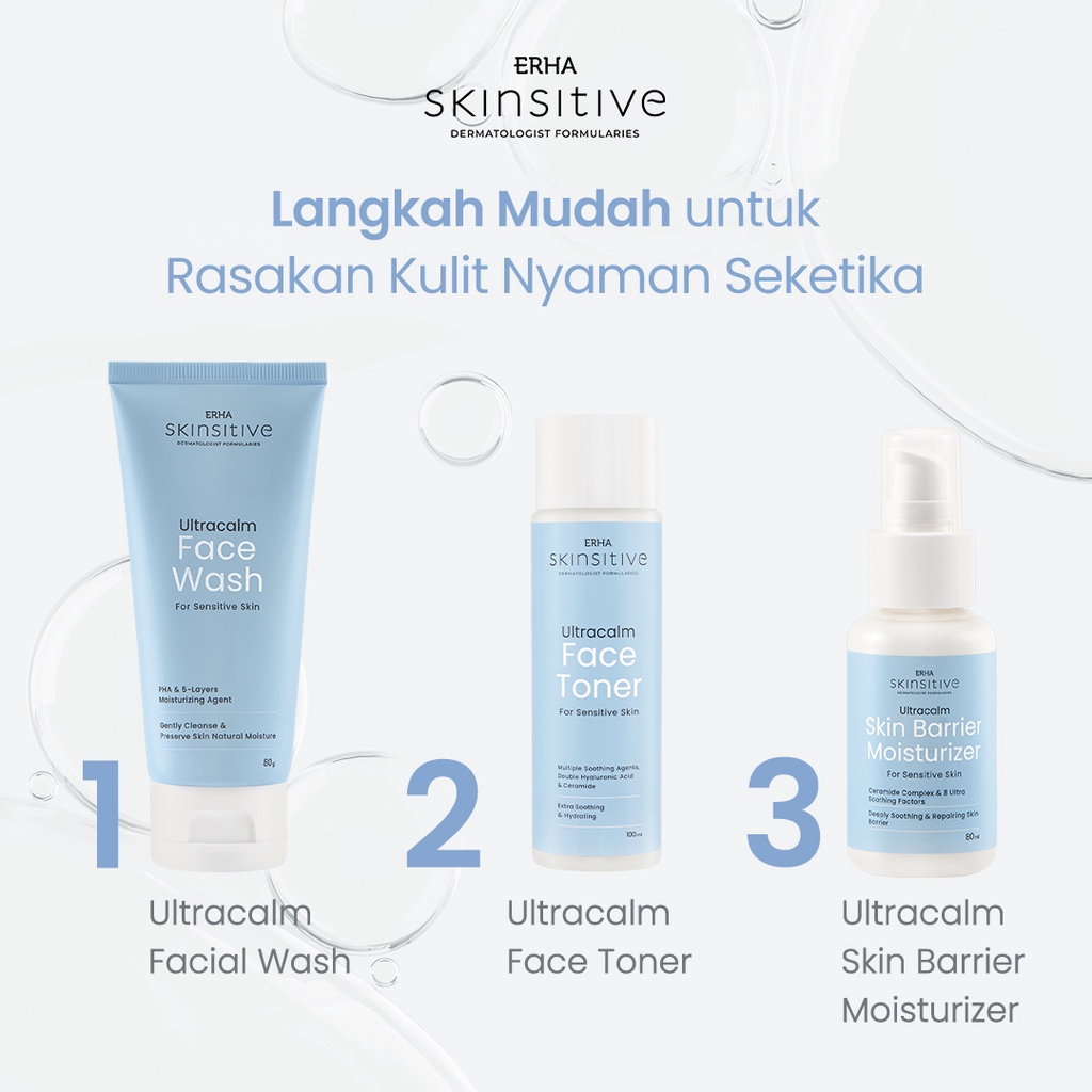 ERHA Skinsitive Skin Barrier Moisturizer / UltraCalm Toner / Face Wash / Body Lotion / Sensitive