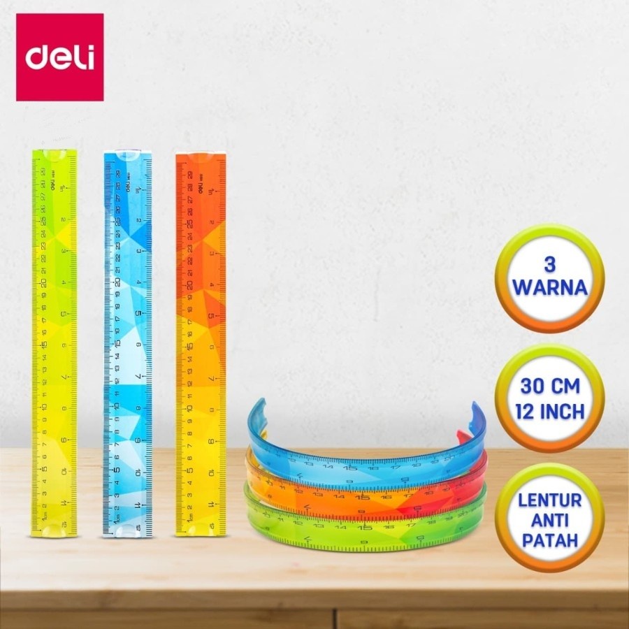 

Deli | Penggaris Lentur (Twistable Ruler) | 30 cm (12 inch) | EH651