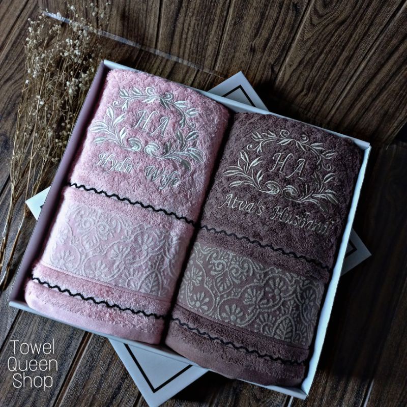 Handuk Mandi Couple Phino (Free Box + Bordir)  - Towel Queen Shop