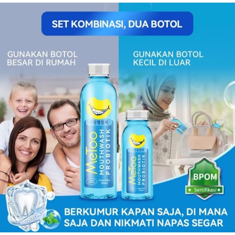 MeToo Obat Kumur Probiotik/ Fresh Mint Mouthwash-100ml