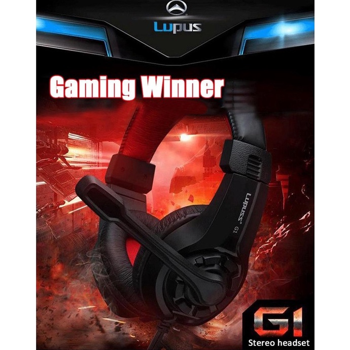 headset gaming lupus G1 headphone for hp pc original free splitter U