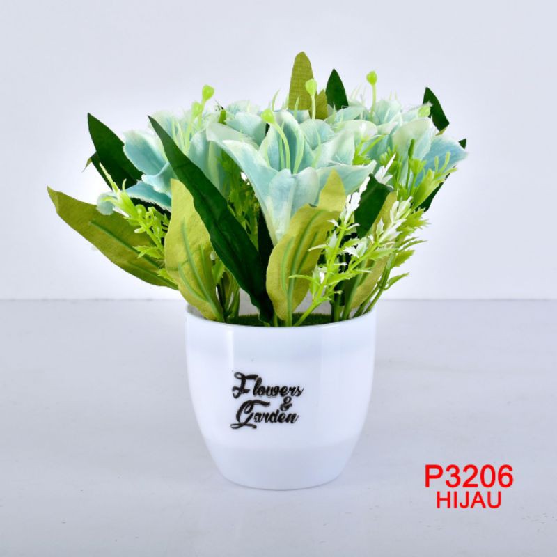 TF11-COD-P3206 ( 1KG BISA 16 PCS )BUNGA DEKORASI/BUNGA PLASTIK/TANAMAN ARTIFISIAL-HIJAU