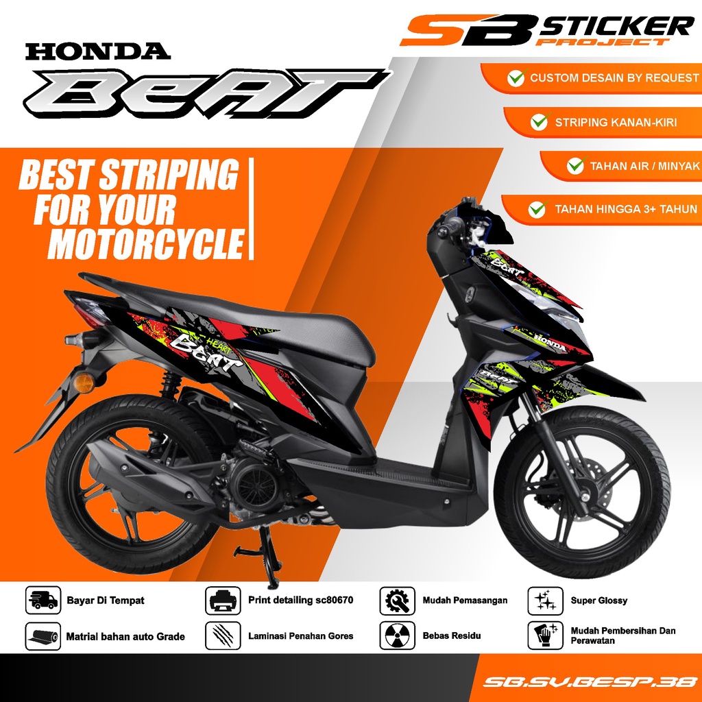 STRIPING BEAT ESP/STREET 2016-2019 - STRIPING HOLOGRAM HONDA BEAT ESP/STREET 2016-2019 RACING