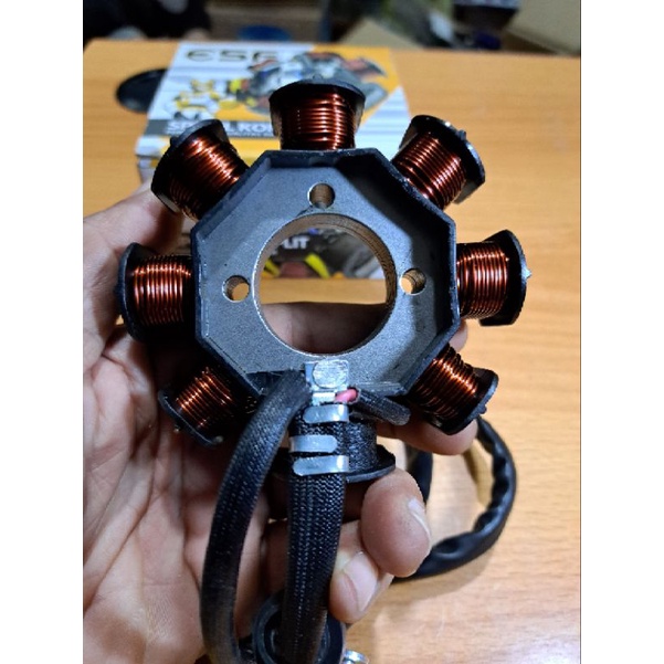 SPUL 8 POLE JIALING MOTOR RODA TIGA Appktm Kaisar 150cc Non Radiator Viar Spul