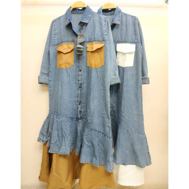 Tunik Jeans Kombinasi