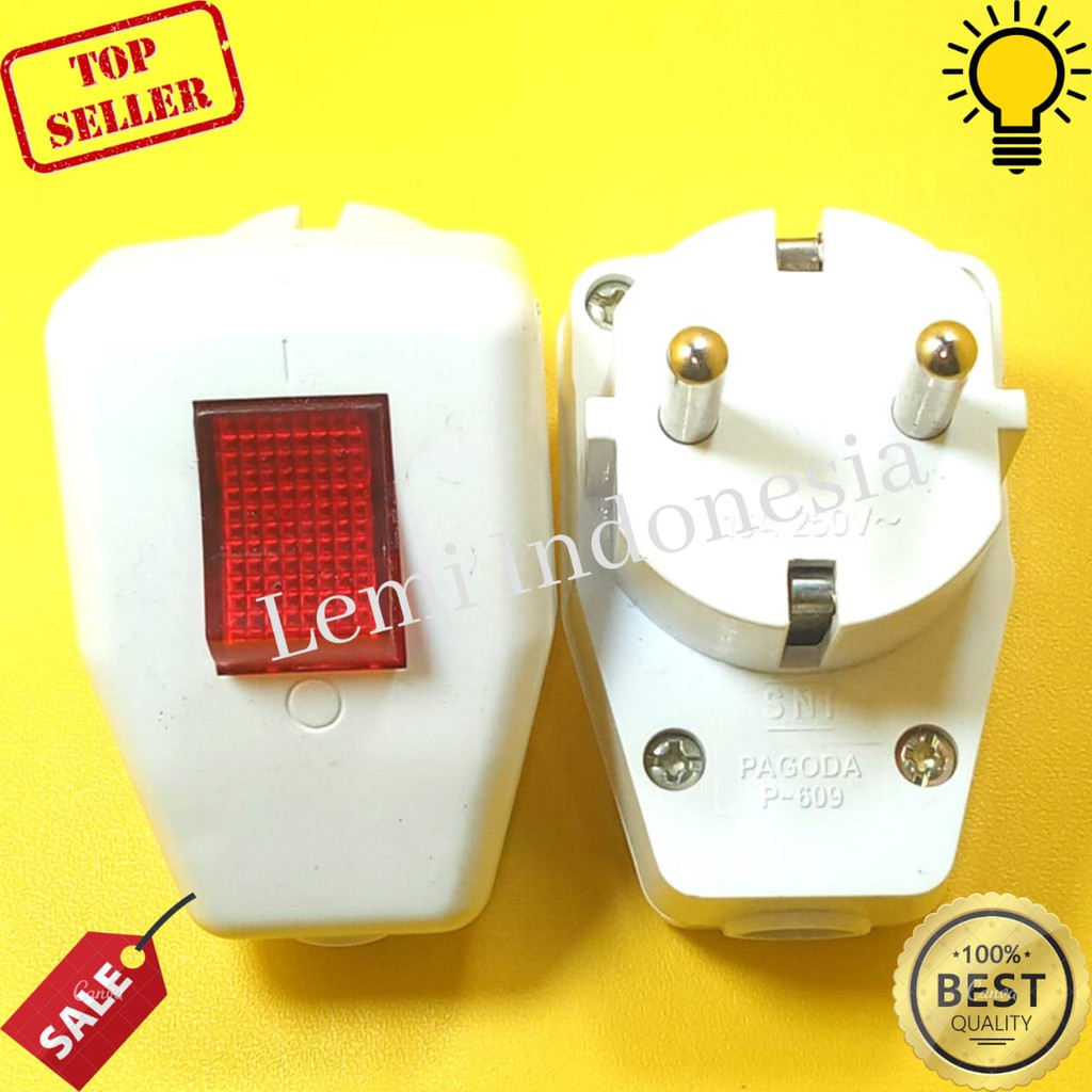 PAGODA Steker Listrik Lampu on / off P609