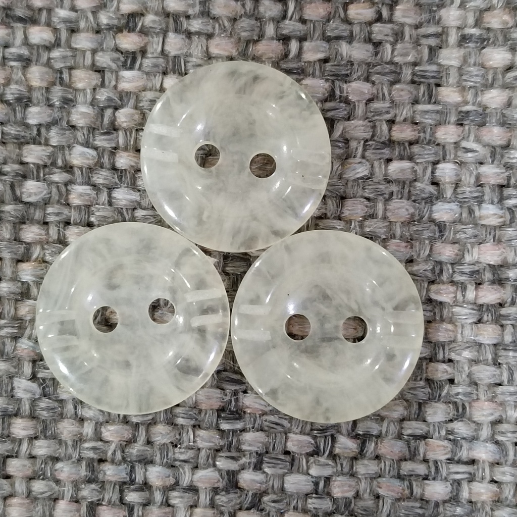 Kancing Polyester DOUBLE ONE Kancing Belang CL991-24"' Putih Bening