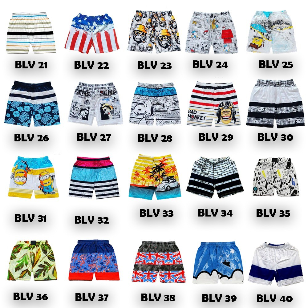 BEE - Celana Pendek Boxer / Celana Surfing Distro / Celana Pantai Kolor Renang Pria / Wanita Remaja Dewasa