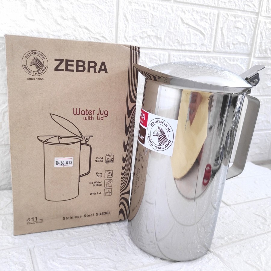 water jug merk zebra, tempat air, teko air 1,9L stainless 115012