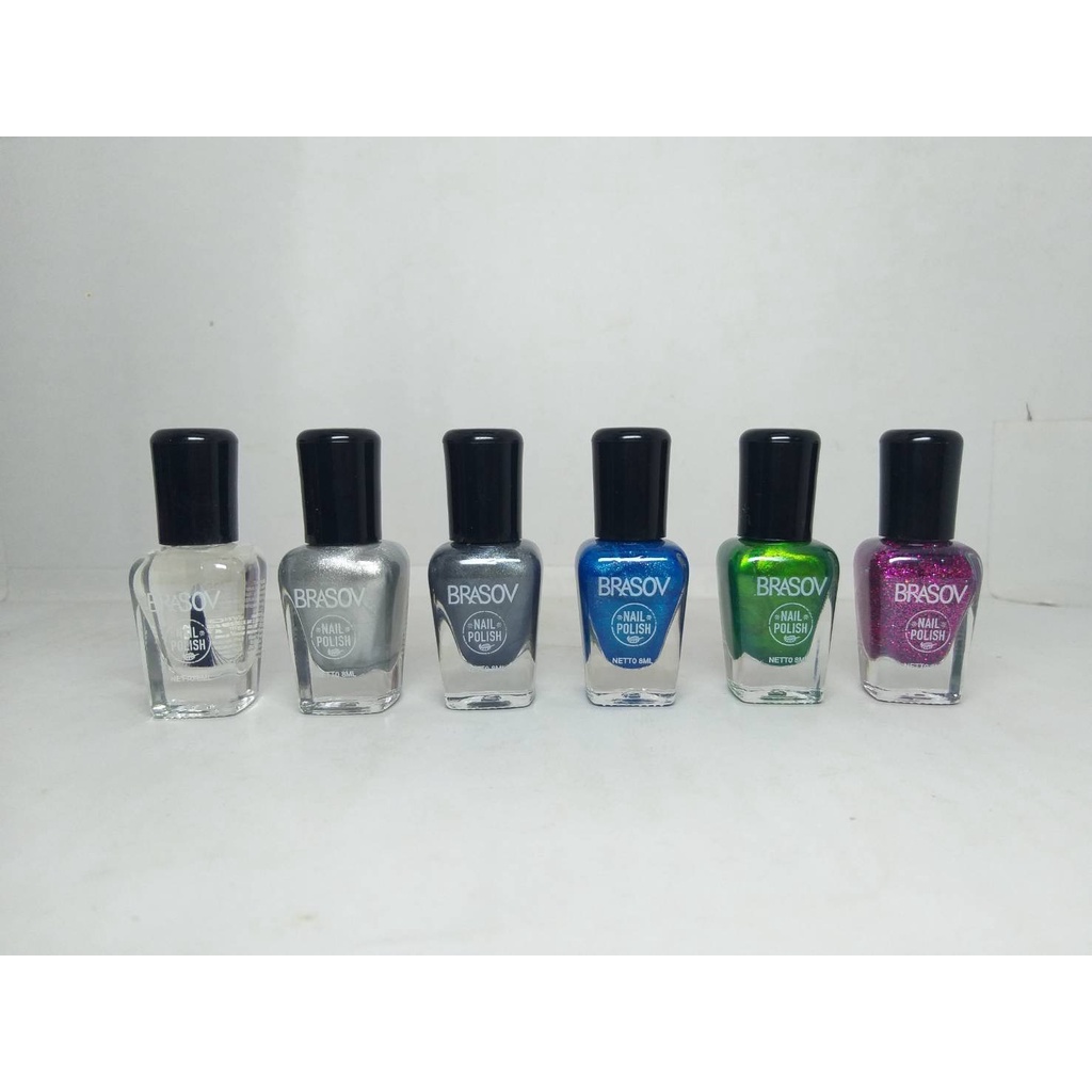 New Arrival Brasov Nail Polish Assorted Colour Kutek Cat Kuku Warna Nude Halal Murah Wanita 8 ML BPOM Original Kuteks