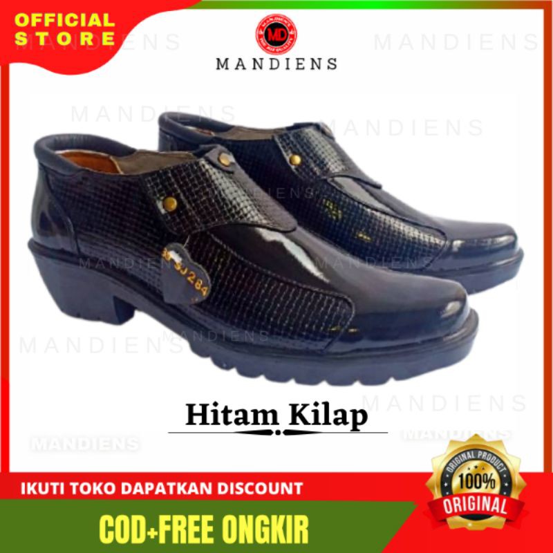 MEDALI SJK384 - Sepatu Boots Kulit Asli Medali - Sepatu Kulit Pdh Tni Polri Jenggel Gaya Koboi