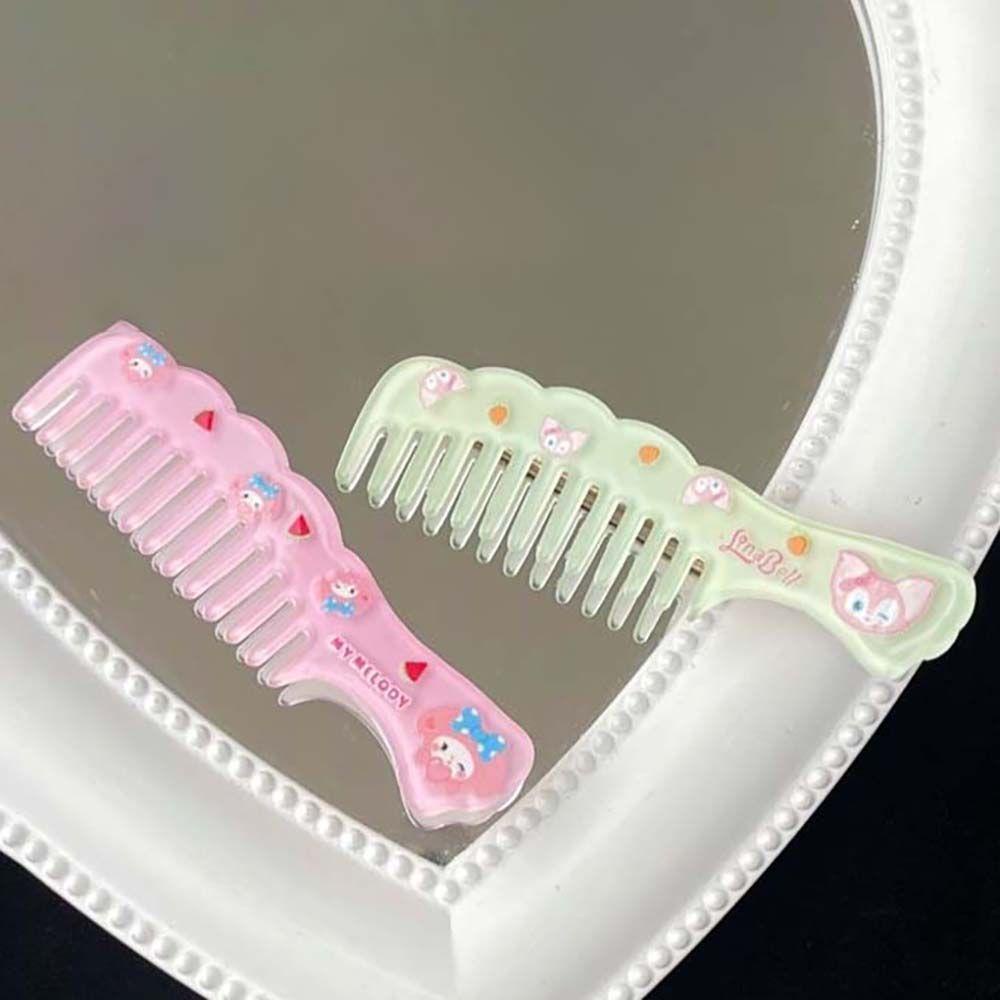 NEEDWAY Sisir Hair Clip Sisir Mini Gadis Memperbaiki Fringe Barrette Melody Cinnamon Dog Anjing Telinga Besar Gaya Korea