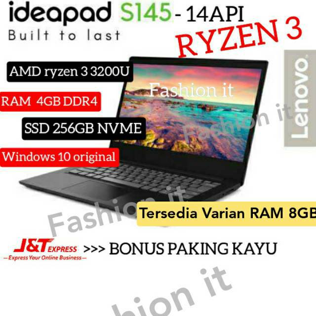LAPTOP LENOVO S145-14API-AMD RYZEN 3 3200U-4GB-SSD 256GB-VGA VEGA 3-WINDOWS 10