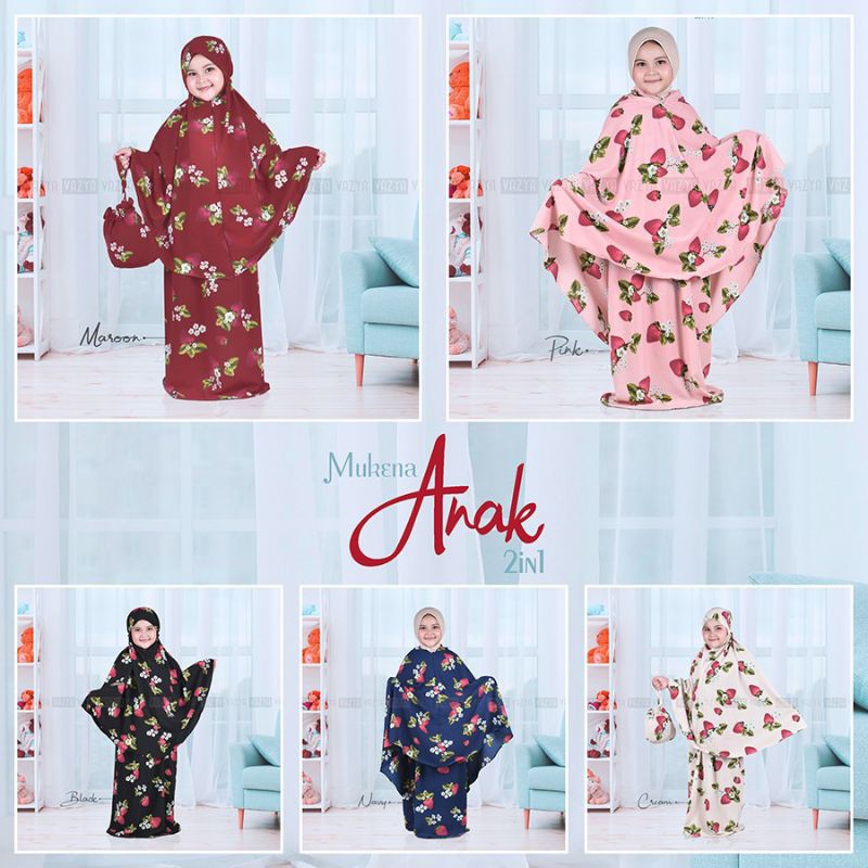 Mukena Strawberry 2in1 Anak