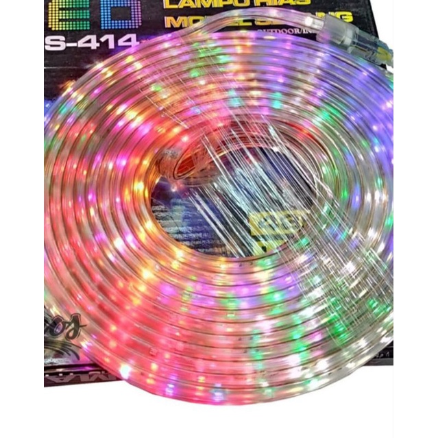 LAMPU LED STRIP SELANG( WARNA WARNI)(MERAH PUTIH) 3528 2835 220V + ADAPTOR 9METER 5050 OUTDOOR RGB LAMPU TIKTOK