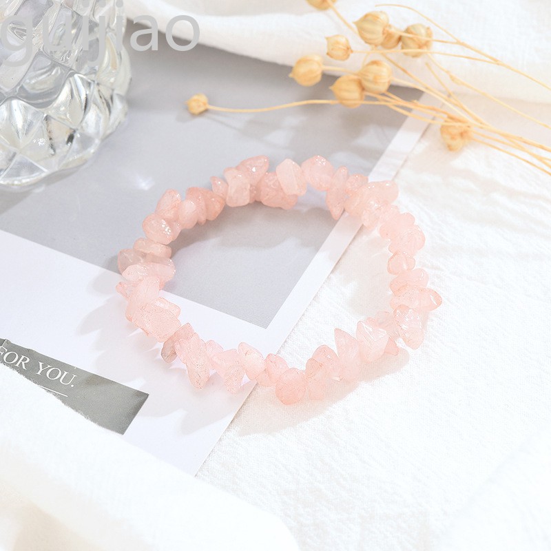 Gelang Kristal Kuarsa Rose Quartz Reiki Untuk Penyembuhan