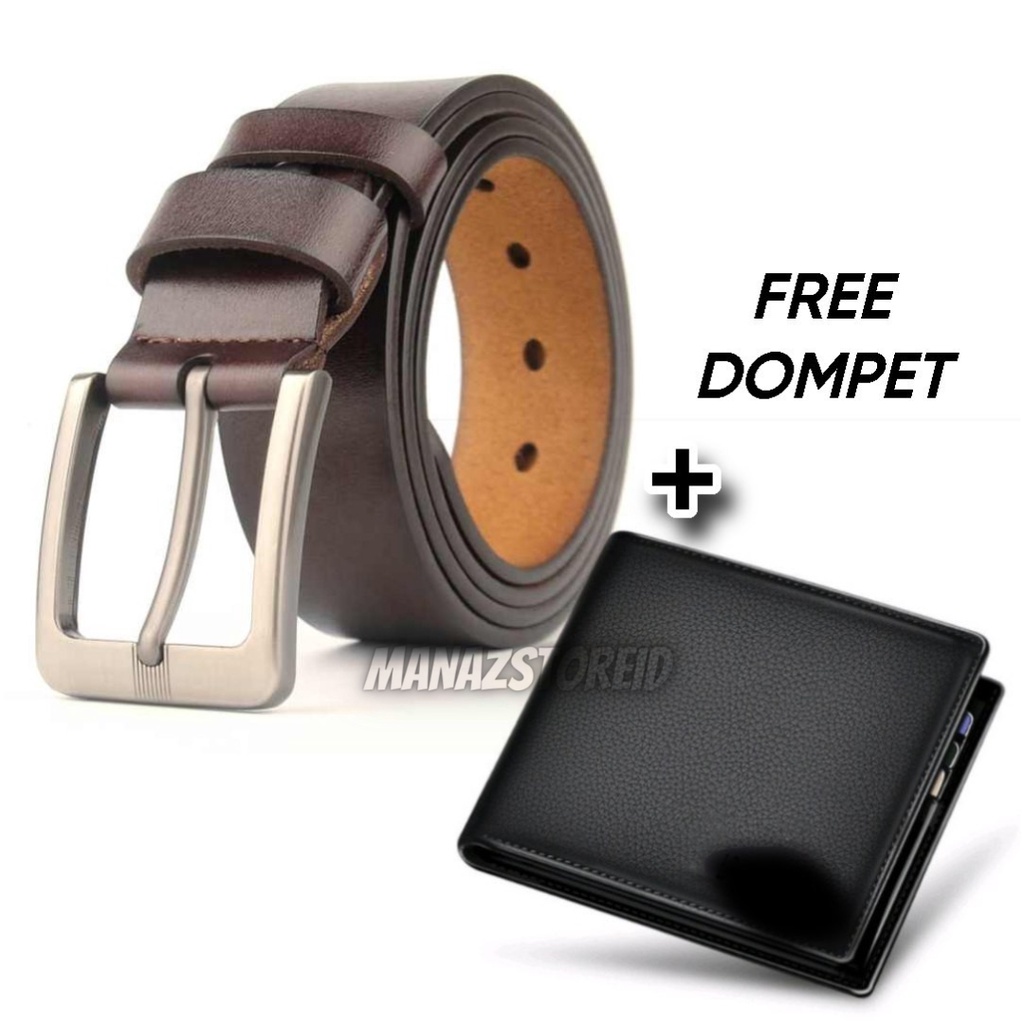 {Free Dompet} Gesper pria kulit sintetis Premium Import