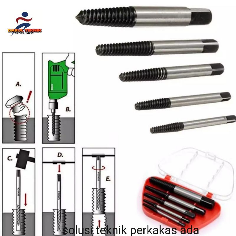 TAP BALIK BOR BENCABUT SEKRUP BAUT PATAH 5 PCS