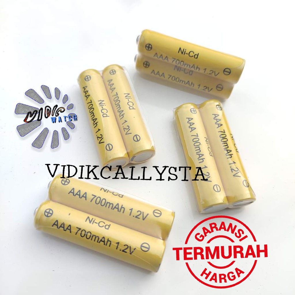 Batrei Baterai Cas Ni-cd AAA 700mAh AAA 1.2V Batrei Charger Batre Cas