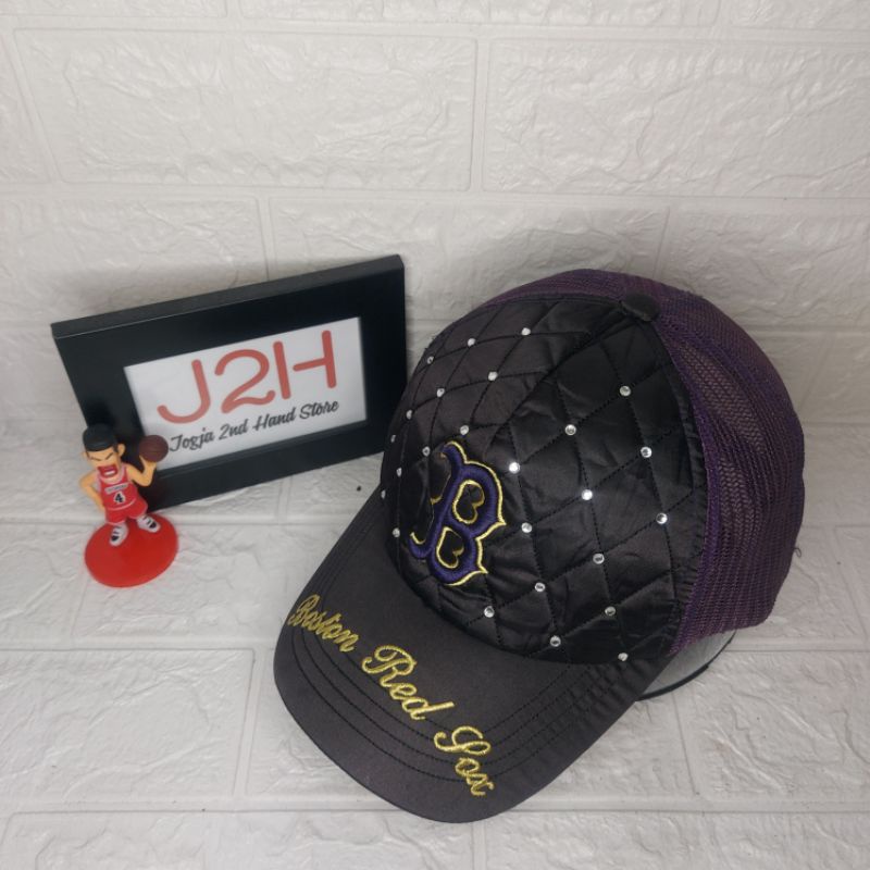 Topi Trucker MLB Boston Redsox Setelan Warna Ungu Kondisi 90%