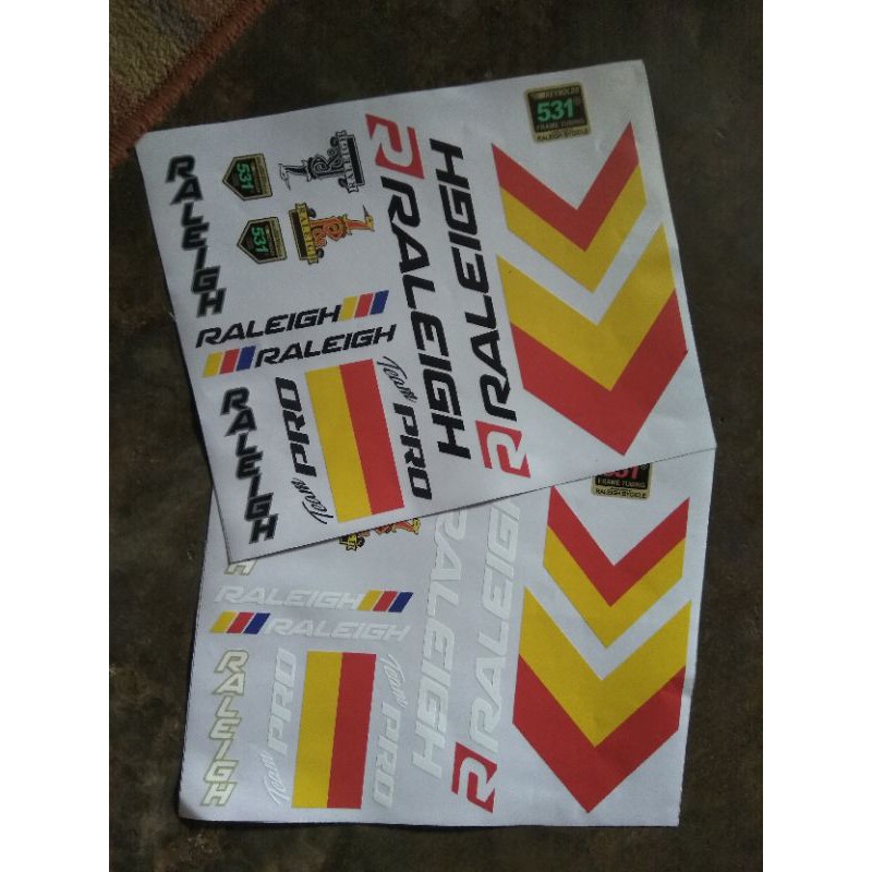 Sticker decal frame sepeda road bike balap jadul vintage raleigh