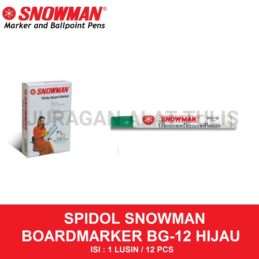 

SPIDOL SNOWMAN BG-12 / SPIDOL PAPAN TULIS WARNA HIJAU